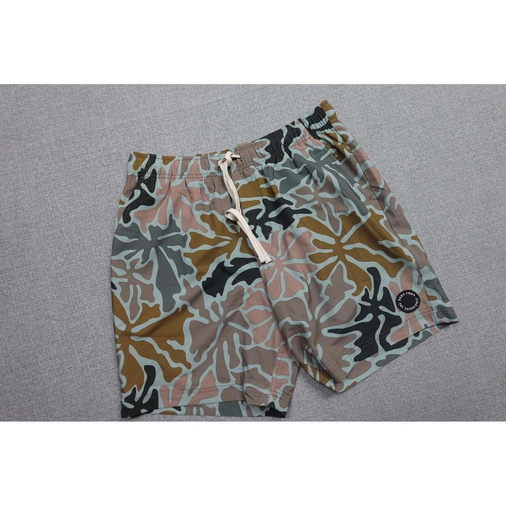 PrAna La Jolla Lined Shorts Mens Medium Multicolor Camo Swim Trunks Quick NWT